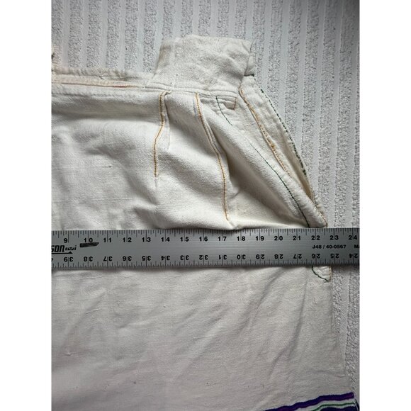 Vintage South American Handmade Dress with Handwoven Textile L/XL Square Neck - Picture 4 of 9